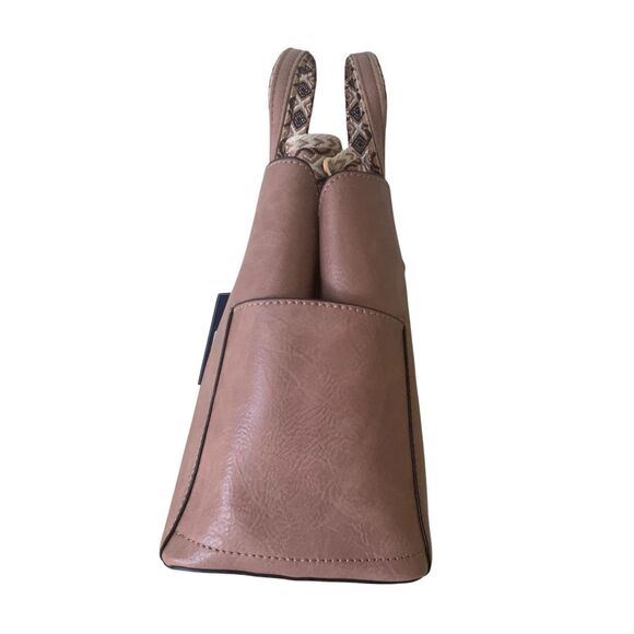 DS Fashion NY Triple Compartment Satchel Crossbody Guitar Strap Dark Mauve NWT - Picture 8 of 12